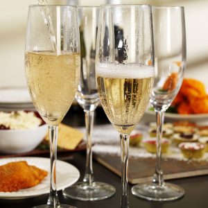 Flutes of Champagne for a Toast Food Picture