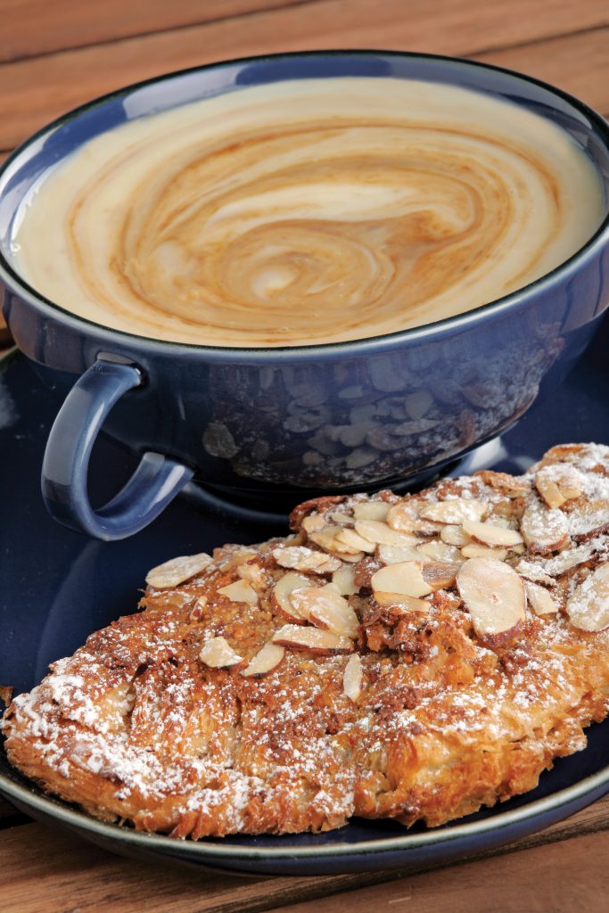 Almond Danish with Coffee Food Picture