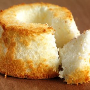 Whole Angel Food Cake with Slice Food Picture