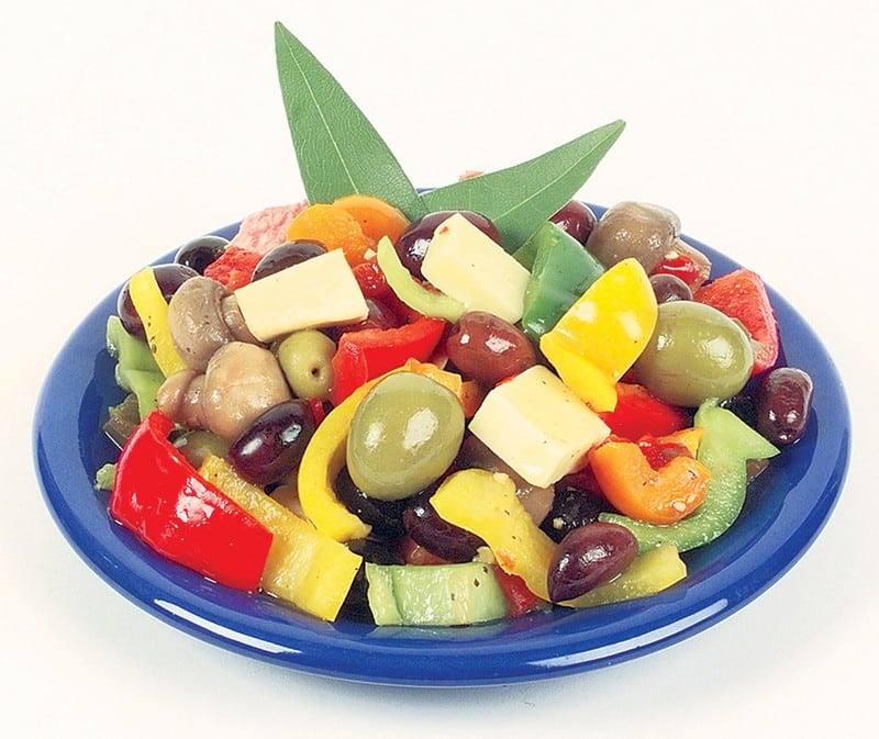 Antipasto in Blue Bowl Food Picture