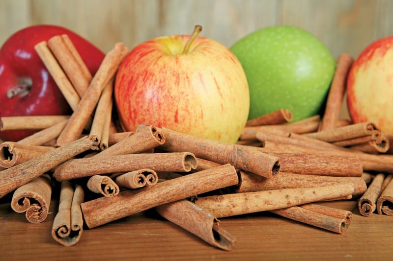 Assorted Apples with Cinnamon Sticks Food Picture