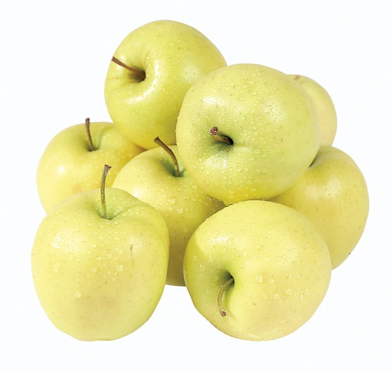 Washed Golden Delicious Apples Isolated Food Picture