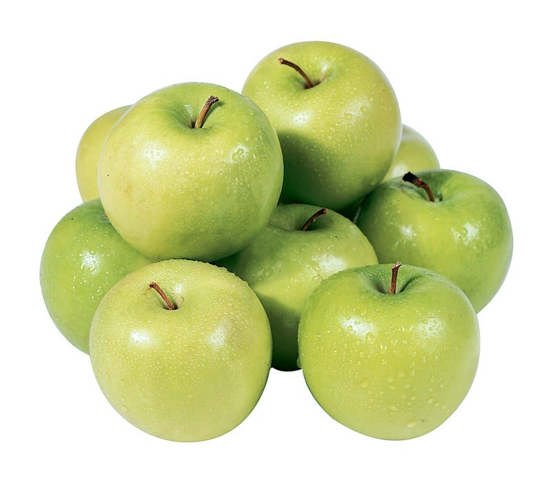 Washed Granny Smith Apples Isolated Food Picture