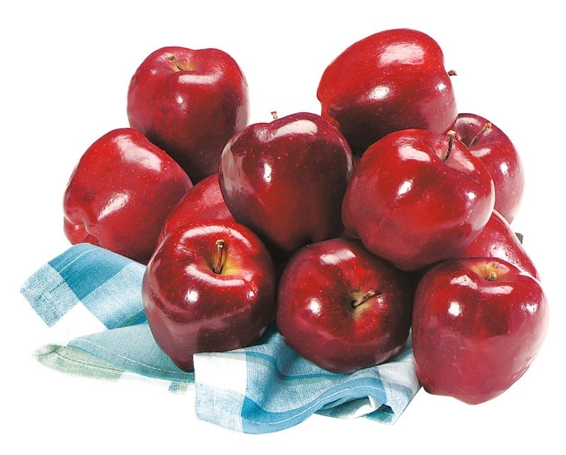 Red Delicious Apples on Napkin Isolated Food Picture