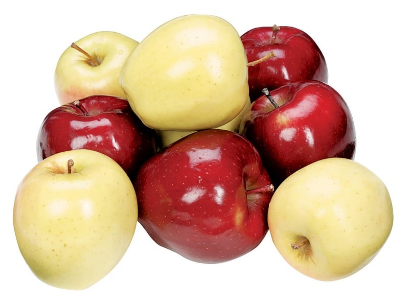 Red and Golden Delicious Apples Isolated Food Picture