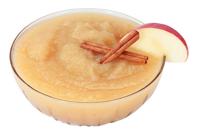 Apple Sauce with Cinnamon Sticks Isolated Food Picture