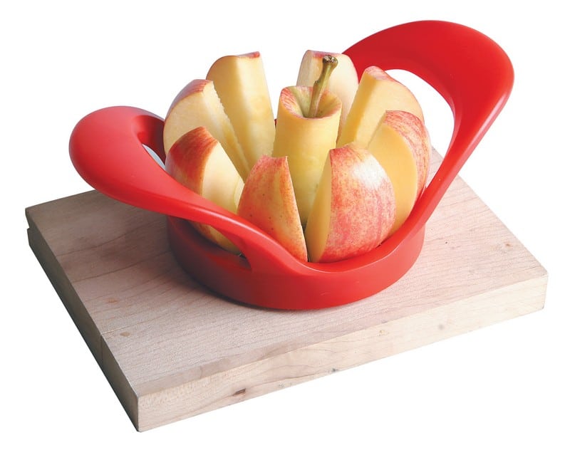 Apple in Apple Slicer on Board Isolated Food Picture