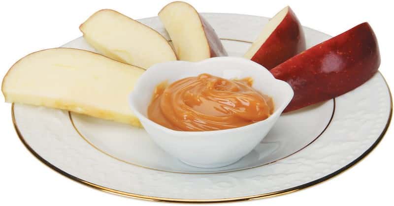 Apple Slices on a Plate with Carmel Dip Food Picture