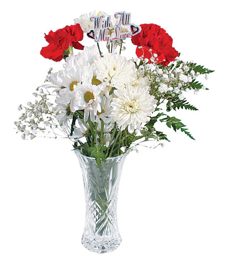 Floral Arrangement in Clear Vase Food Picture