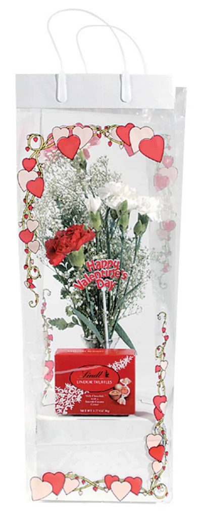 Valentine's Day Arrangement in Bag with Chocolate Food Picture