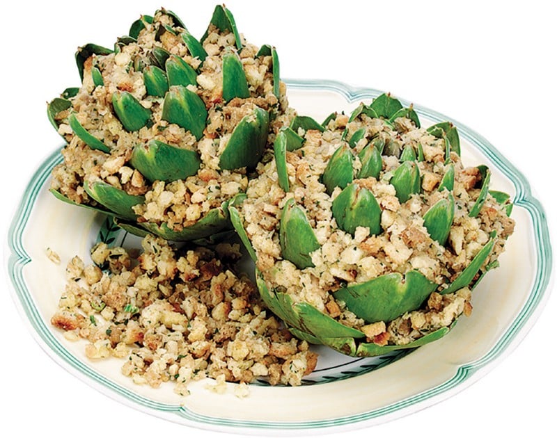 Stuffed Artichokes on Plate Food Picture