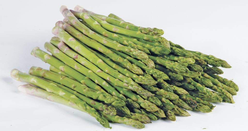 Loose Asparagus on White Background Food Picture