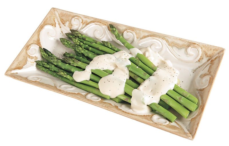 Asparagus and Cream Sauce on a Plate Food Picture
