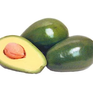 Avocado on White Background, Whole and Half Food Picture