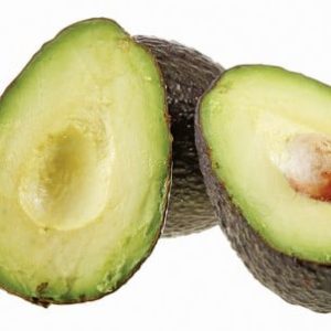 Loose Avocado on White Background, Half and Whole Food Picture