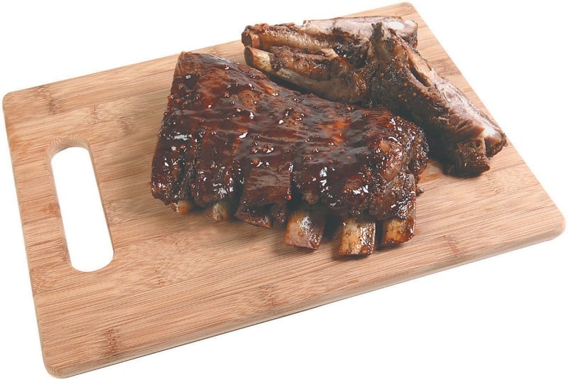 Cooked BBQ Spareribs on Cuttingboard Food Picture