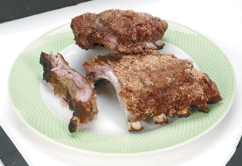 Babyback Ribs on Green Plate Food Picture