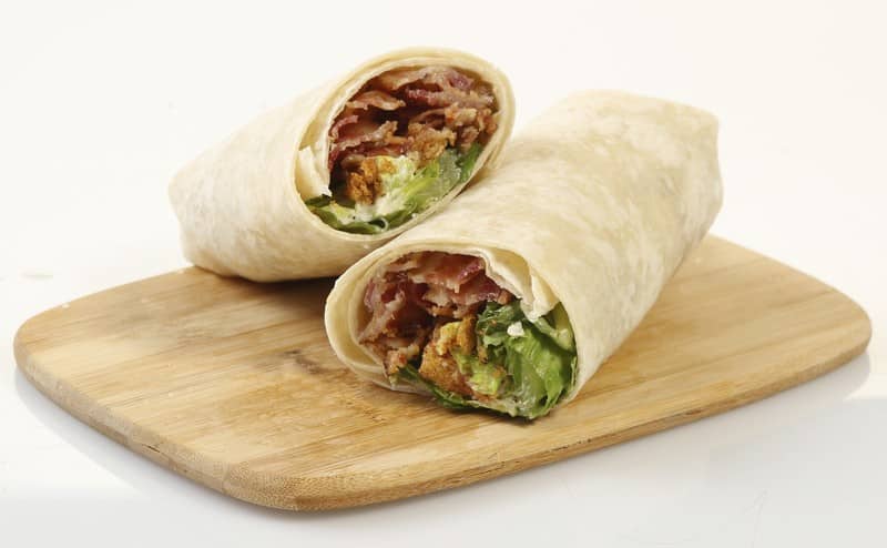 Bacon Caesar Wrap on Board Food Picture