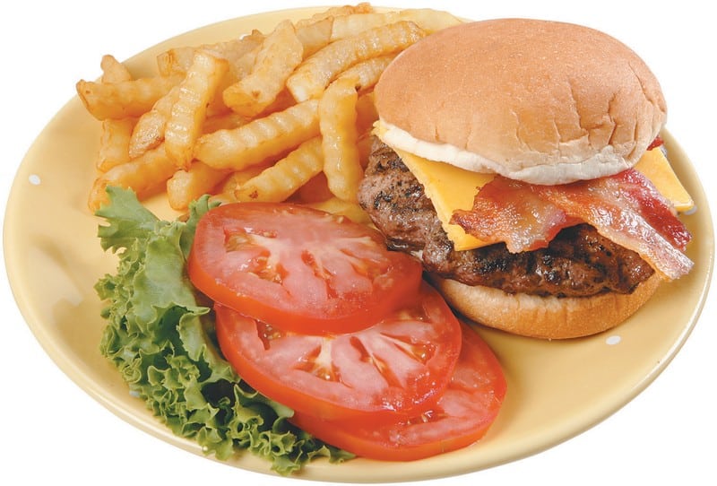 Bacon Cheeseburger with Fries Food Picture