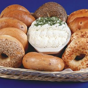 Raisin Bagel with Cream Cheese Food Picture