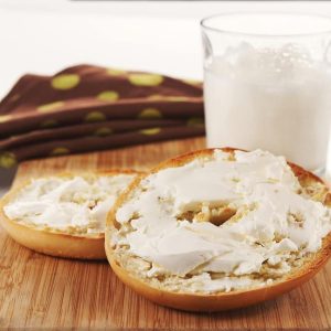 Bagel with CreamCheese and Milk Food Picture