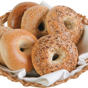 Assorted Bagels in Basket Food Picture