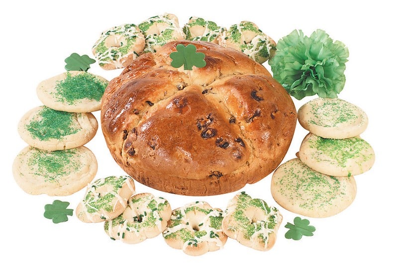 St. Patricks Day Bakery Assortment on White Background Food Picture