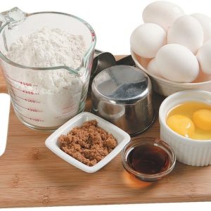Baking Supplies on Wooden Board Food Picture