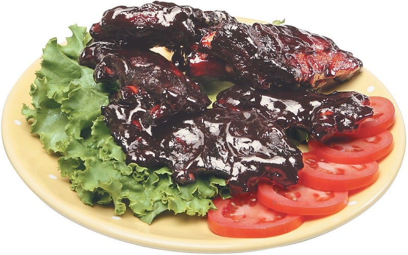 Barbecue Ribs with Tomatoes and Lettuce Food Picture