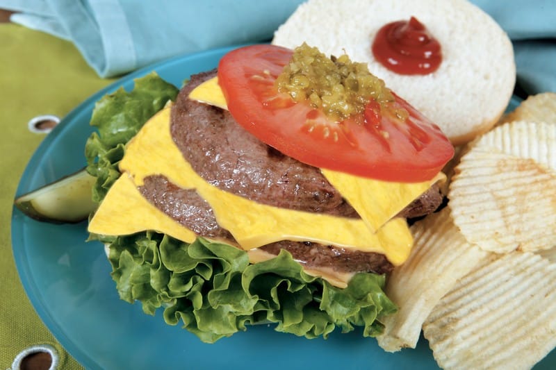 Double Cheeseburger with Chips Food Picture