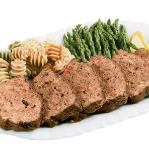 Fresh Sliced Beef Meatloaf with Pasta and Asparagus Food Picture