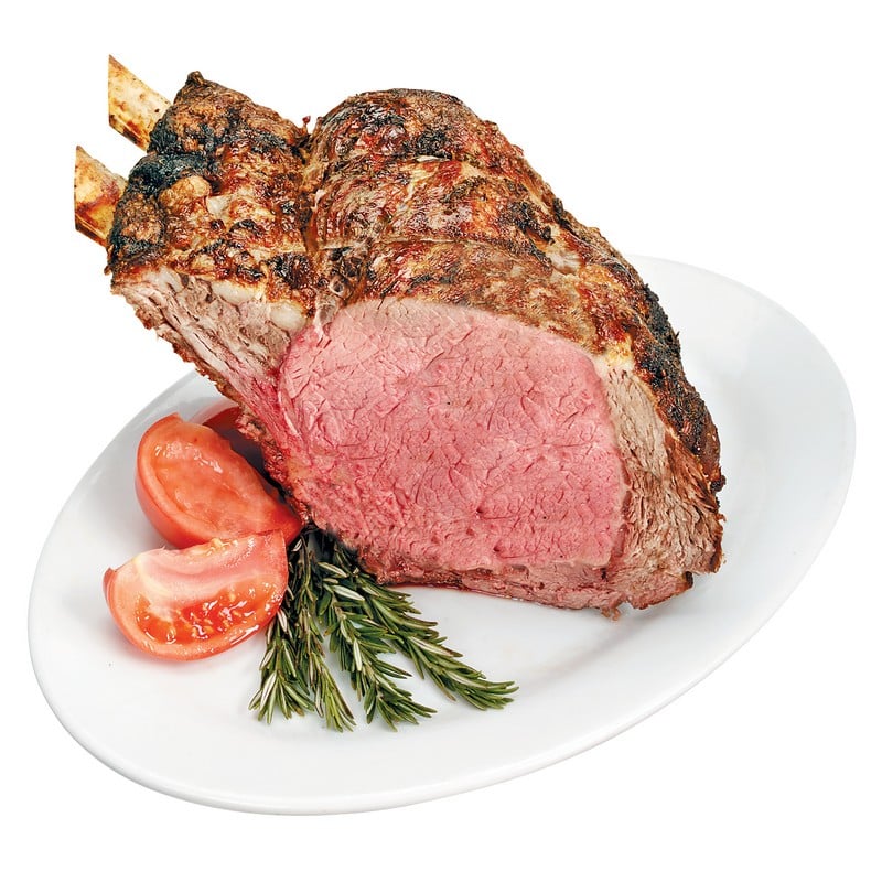 Cooked Beef Bone-In Prime Rib Roast with Tomatoes Food Picture