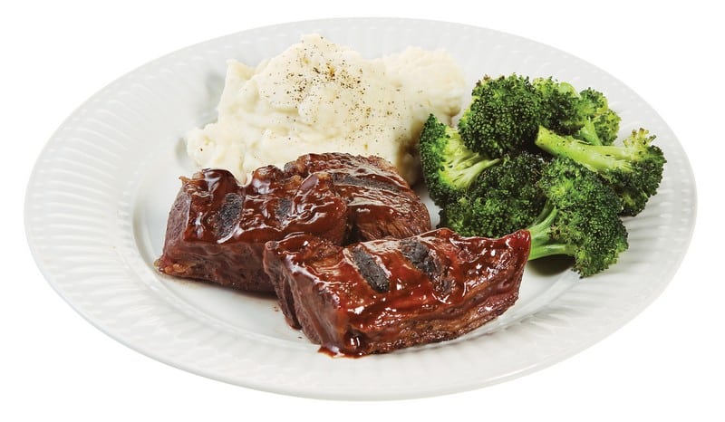 Cooked Beef Short Ribs with Rice and Broccoli Food Picture