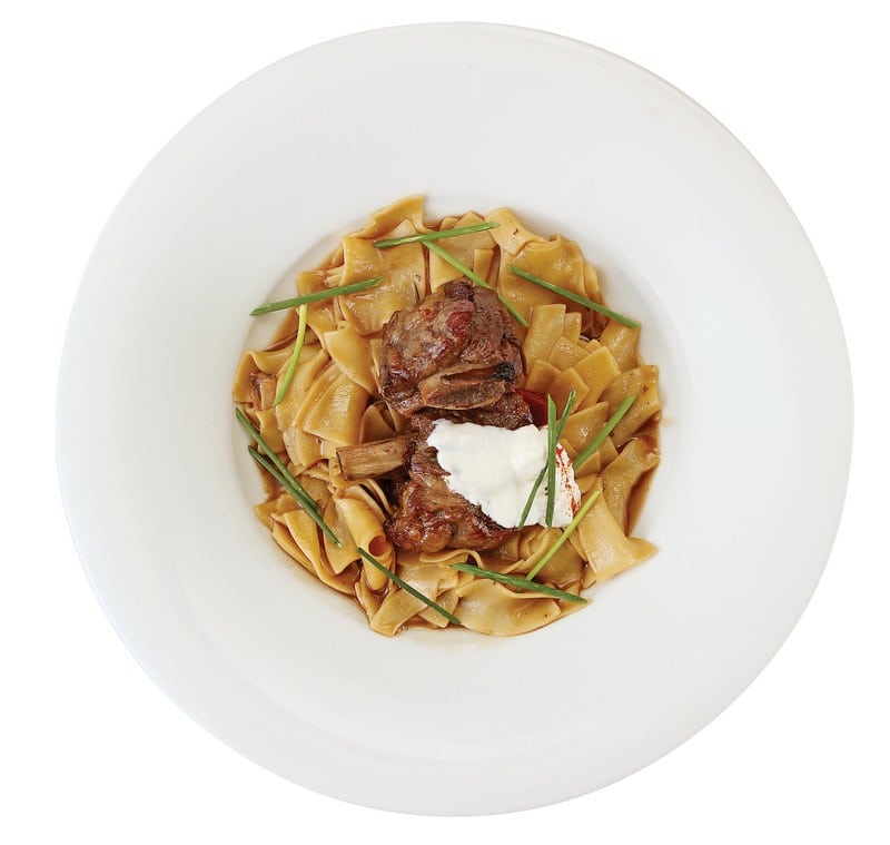 Cooked Beef Short Ribs over Pasta Food Picture