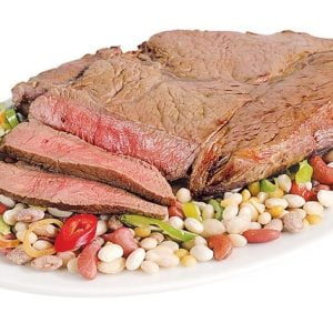 Beef Sirloin Shell Steak with Beans Food Picture