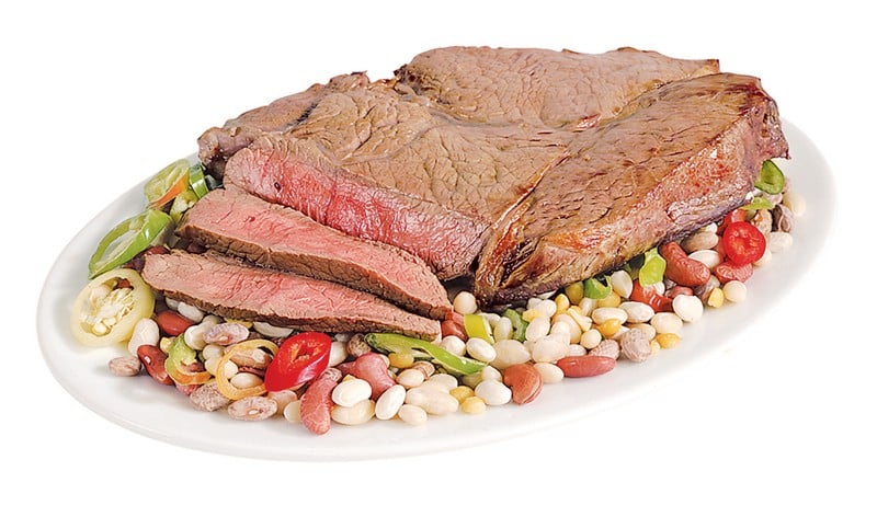 Beef Sirloin Shell Steak with Beans Food Picture