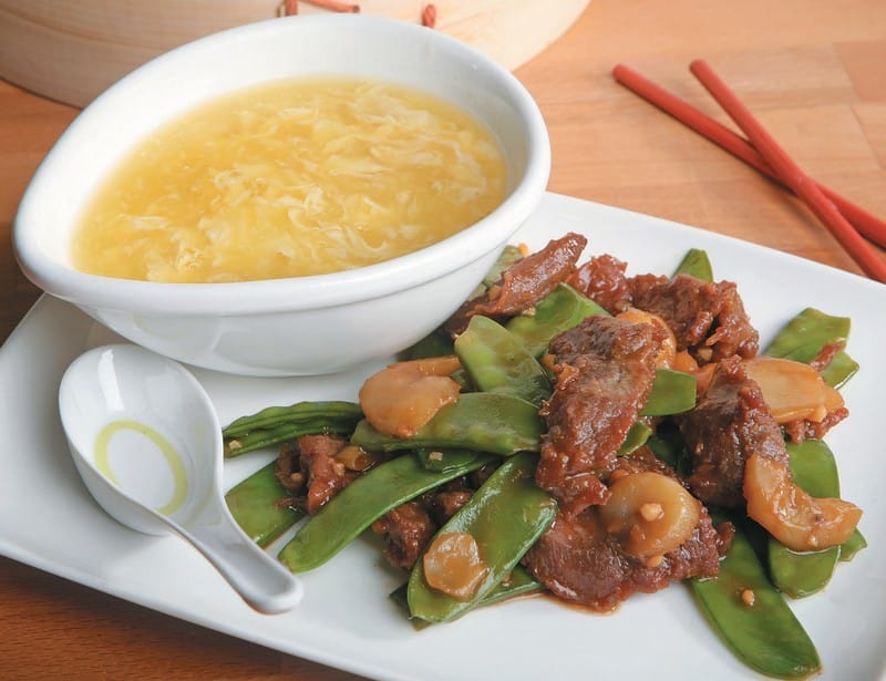 Beef and Snow Peas with Soup Food Picture