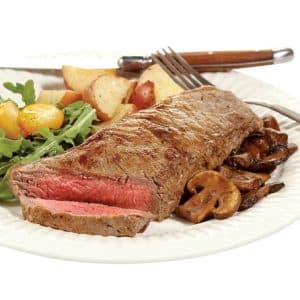 Beef Steak Strip on a Plate with Potatoes and Salad Food Picture