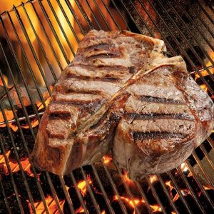 Beef T-Bone Steak over Flame on Grill Food Picture