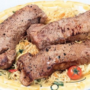 Beef Tip Steak on Pasta Food Picture