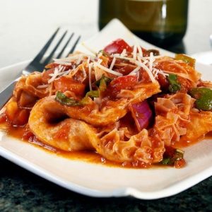 Cooked Beef Tripe with Bolognese Sauce and Vegetables Food Picture