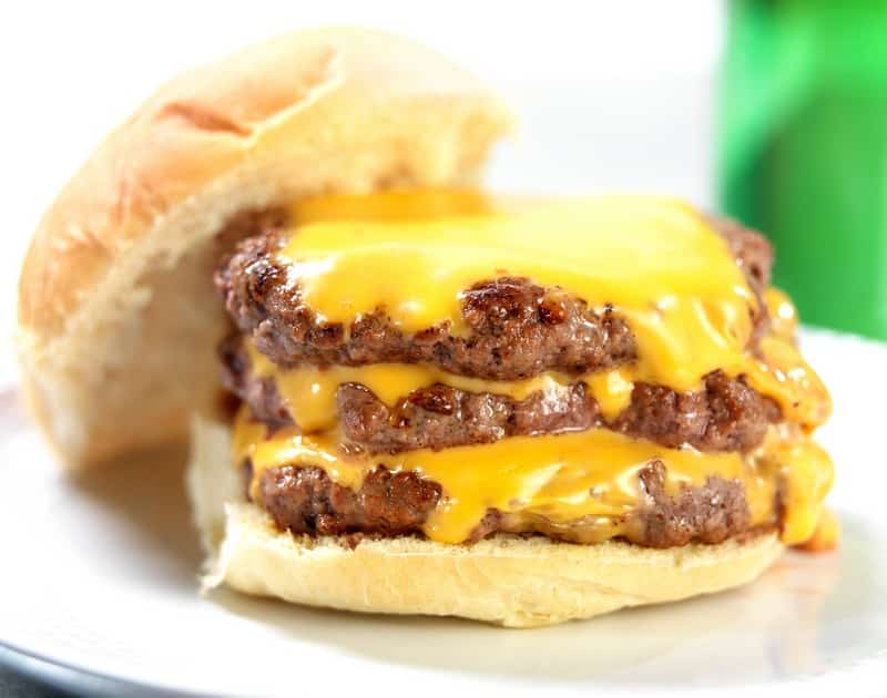 Cooked Beef Triple Cheeseburger Food Picture