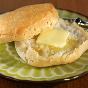 Sliced Buttermilk Biscuit with Butter on Plate Food Picture
