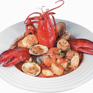 Bouillabaisse in a White Bowl Food Picture
