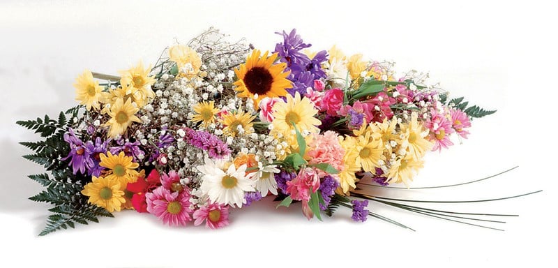 Spring Bouquet Assortment on White Background Food Picture