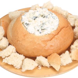 Bread Bowl with Artichoke Dip on a Plate Food Picture