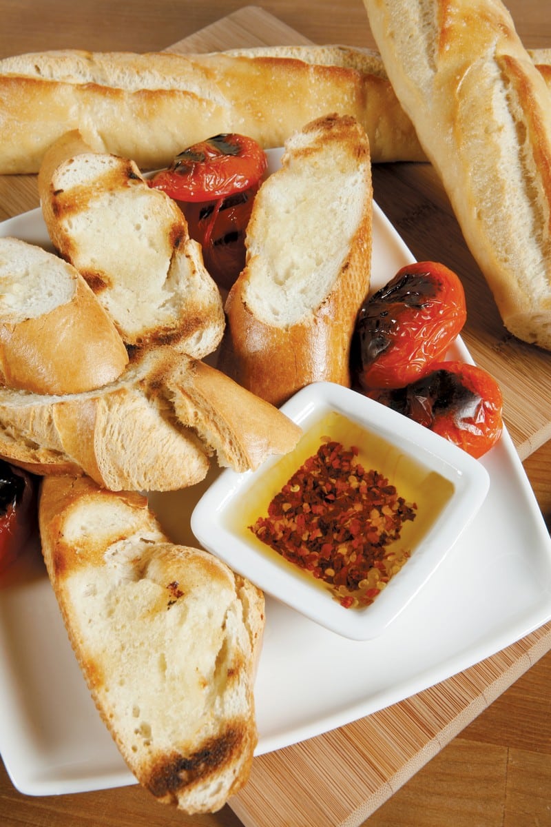 Grilled French Baguettes with Dipping Oil Food Picture