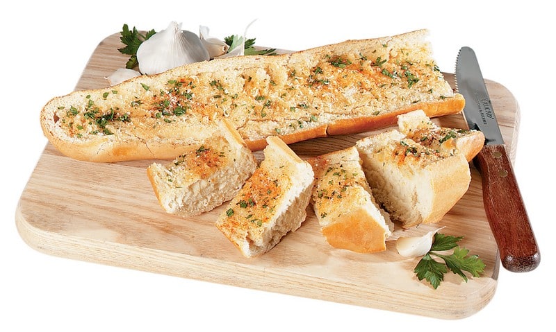 Sliced Garlic Bread on Cutting Board Food Picture