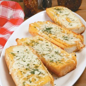 Cheesy Garlic Bread on White Tray Food Picture