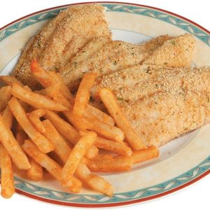 Breaded Catfish and Fries on a Plate Food Picture